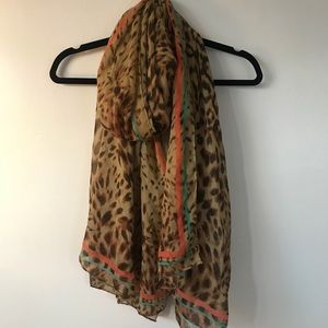 Leopard Print Linen Scarf